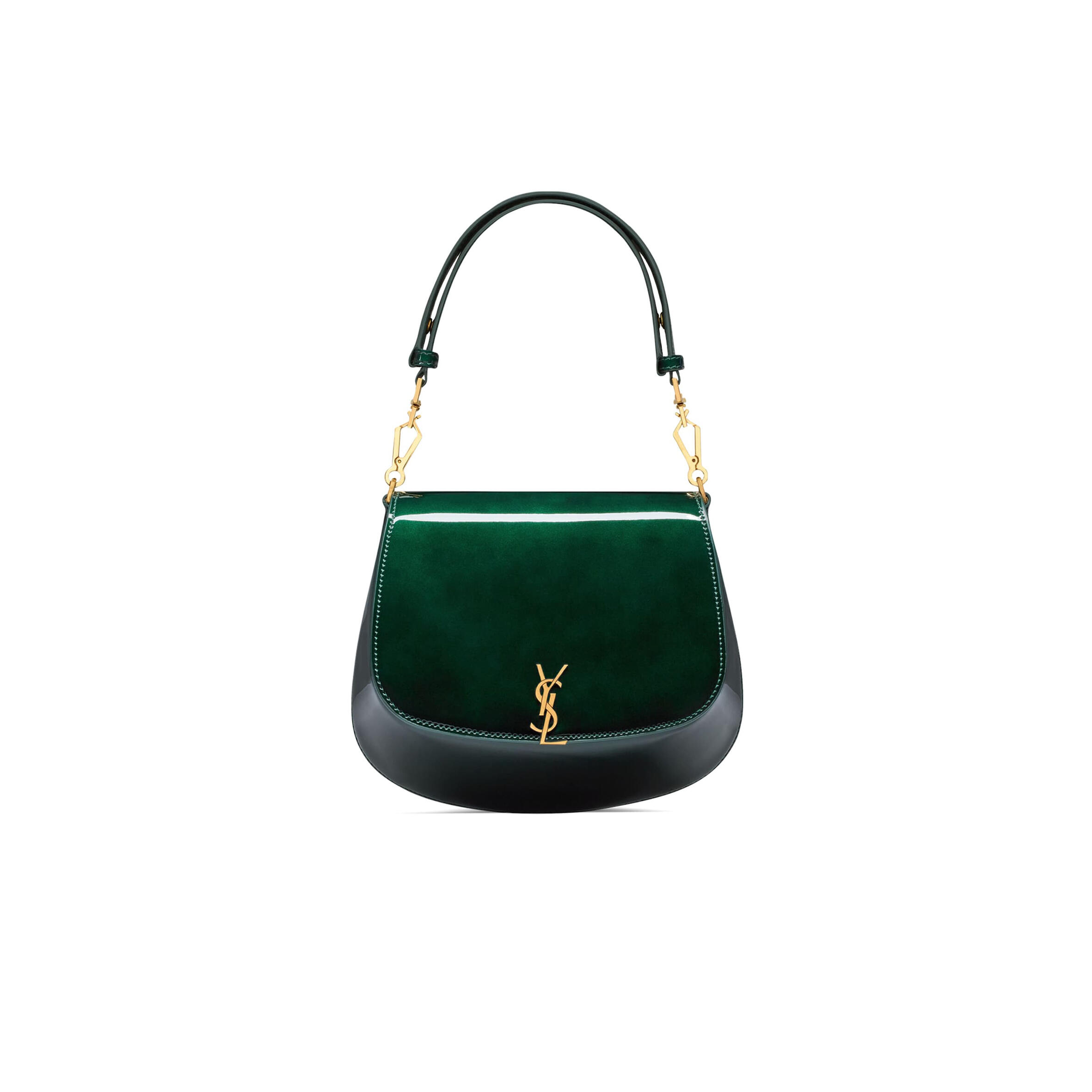 YSL VOLTAIRE TOP HANDLE IN PATENT LEATHER 800846AAEKL3856 (21*17.5*8cm)
